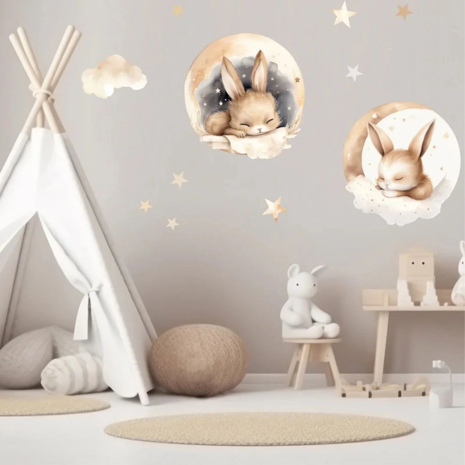 Live Vida Sleeping Bunnies Circle Wall Art Stickers 2 pcs - ebebek - Black Friday
