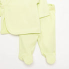 HelloBaby Newborn Organic Wrapover Top - Hat - Footed Set - Green - ebebek - Black Friday