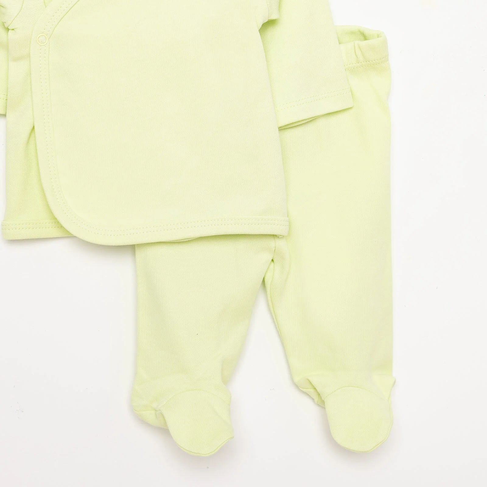 HelloBaby Newborn Organic Wrapover Top - Hat - Footed Set - Green - ebebek - Black Friday