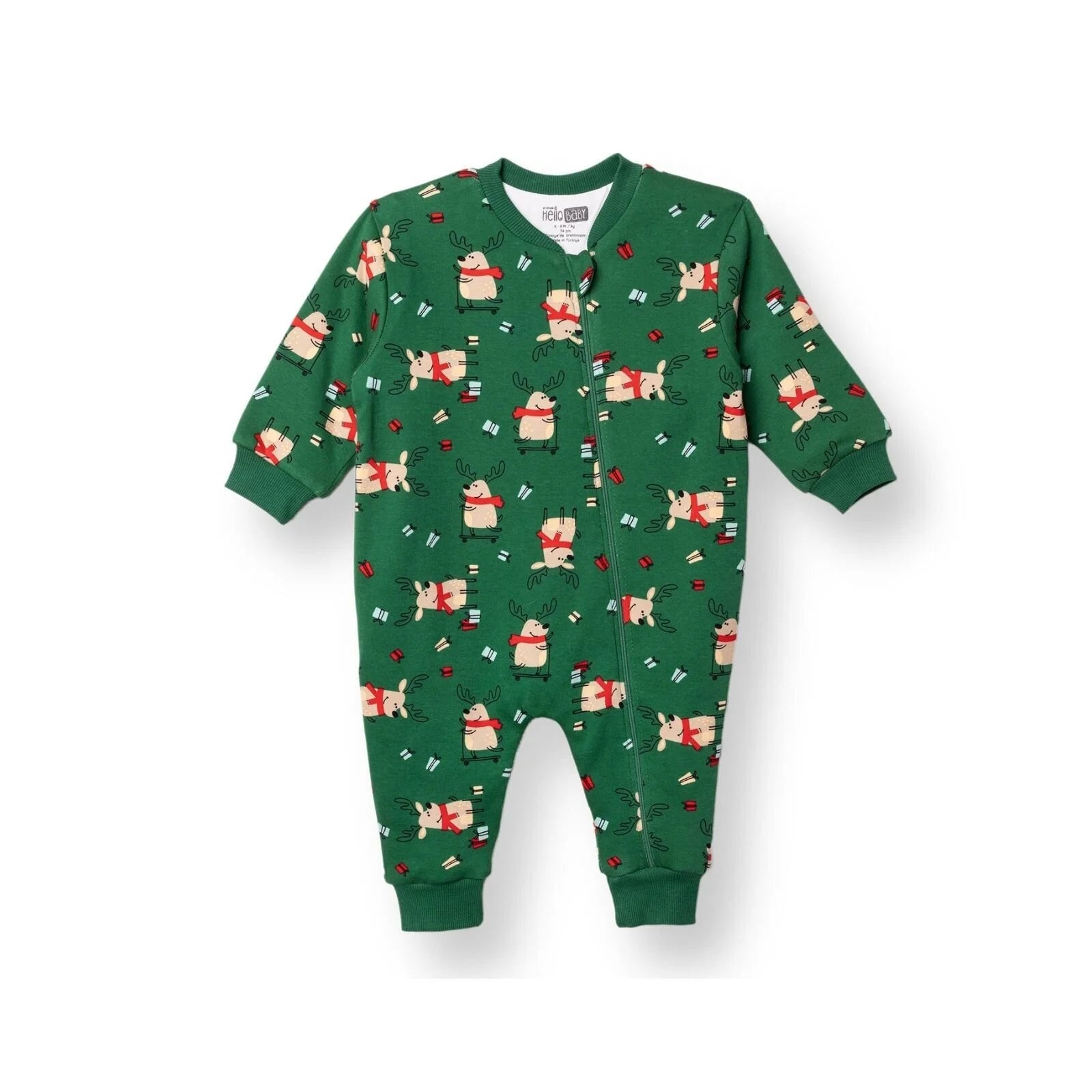 HelloBaby Christmas Baby Boy Sleepsuit - Dark Green - ebebek - Black Friday