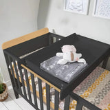 Tutti Bambini Rio Cot Bed with Cot Top Changer & Mattress - Slate/Honey Oak Slate/Honey Oak - ebebek