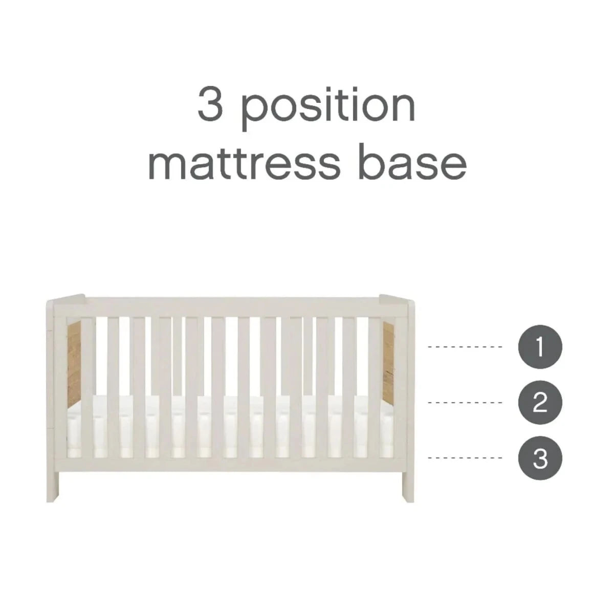 Tutti Bambini Alba Cot Bed - White Sand / Distressed Oak White Sand / Distressed Oak - ebebek
