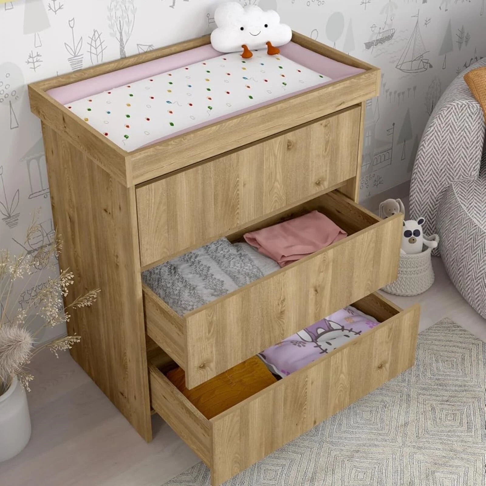 Shefa Kids 880 Baby Changing Unit - Cremona Oak - ebebek - Black Friday