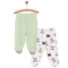 HelloBaby Newborn Baby Boy Embroidered Footed Bottom - Pistachio Green - ebebek - Black Friday