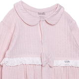 Bebetto Girls Dress Snap Fastening Sweet Princess Frill Neck Long Sleeve - Pink Pink - ebebek