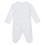 Baby Girl Footed Sleepsuit Floral Print Snap Fastening Crew Neck - White White - ebebek