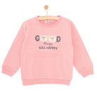 HelloBaby Basic Low Raised Teddy Bear Printed Sweatshirt - Light Rose - ebebek - Black Friday