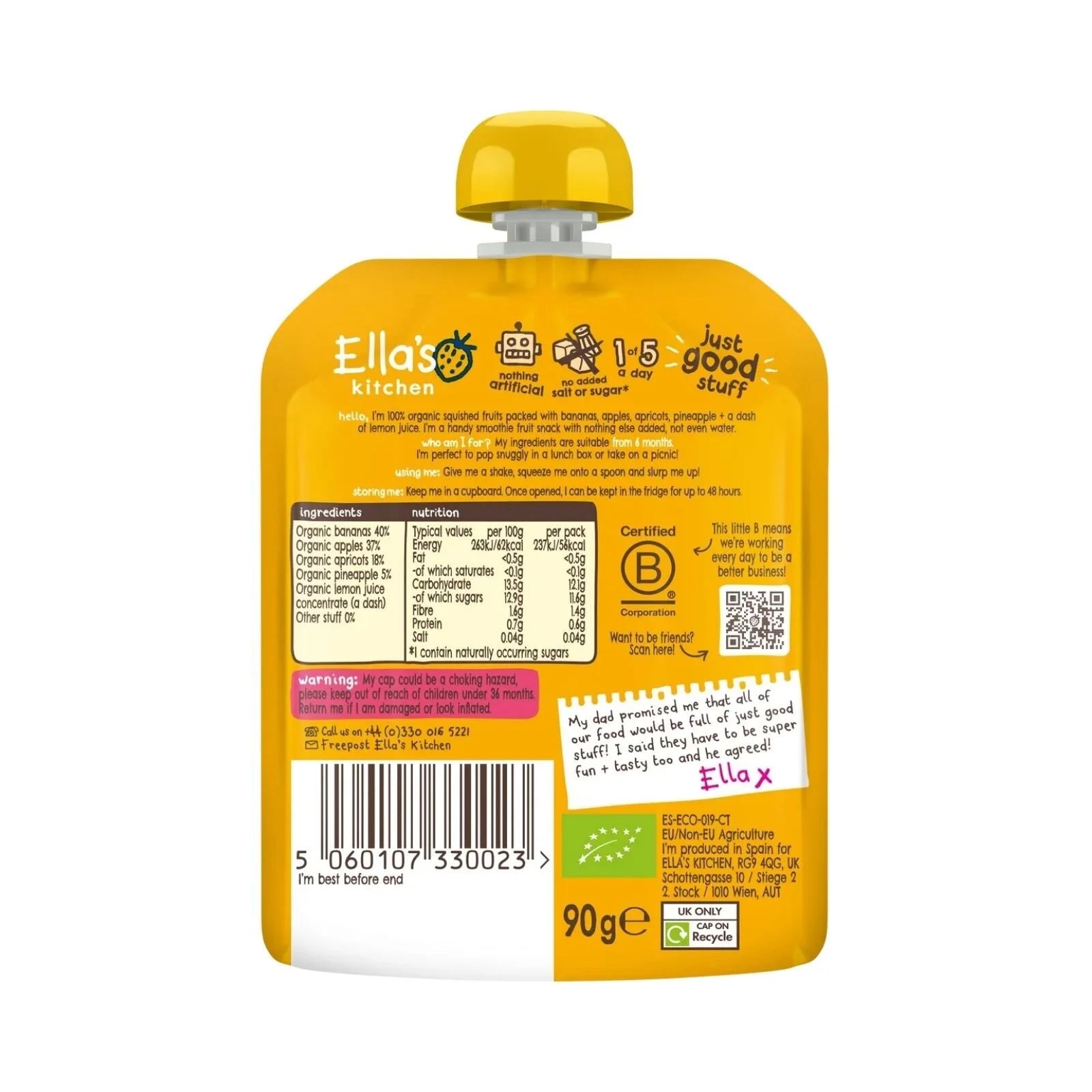 Ella's Kitchen Smoothie The Yellow One Baby Food Pouch 6+ months 90g - ebebek - Black Friday
