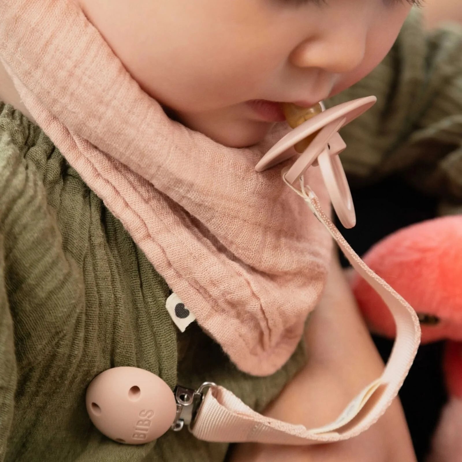 BIBS Soother Clip Ribbon - Blush - ebebek - Black Friday