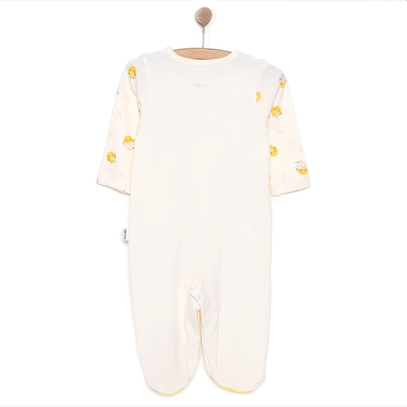 Bebetto Newborn Chıck Chıck Footed Jumpsuit - Ecru - ebebek - Black Friday