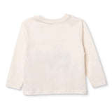 HelloBaby Boys Long Sleeve T-shirt Bear Print Cool Boy Crew Neck Long Sleeve - Ecru Ecru - ebebek