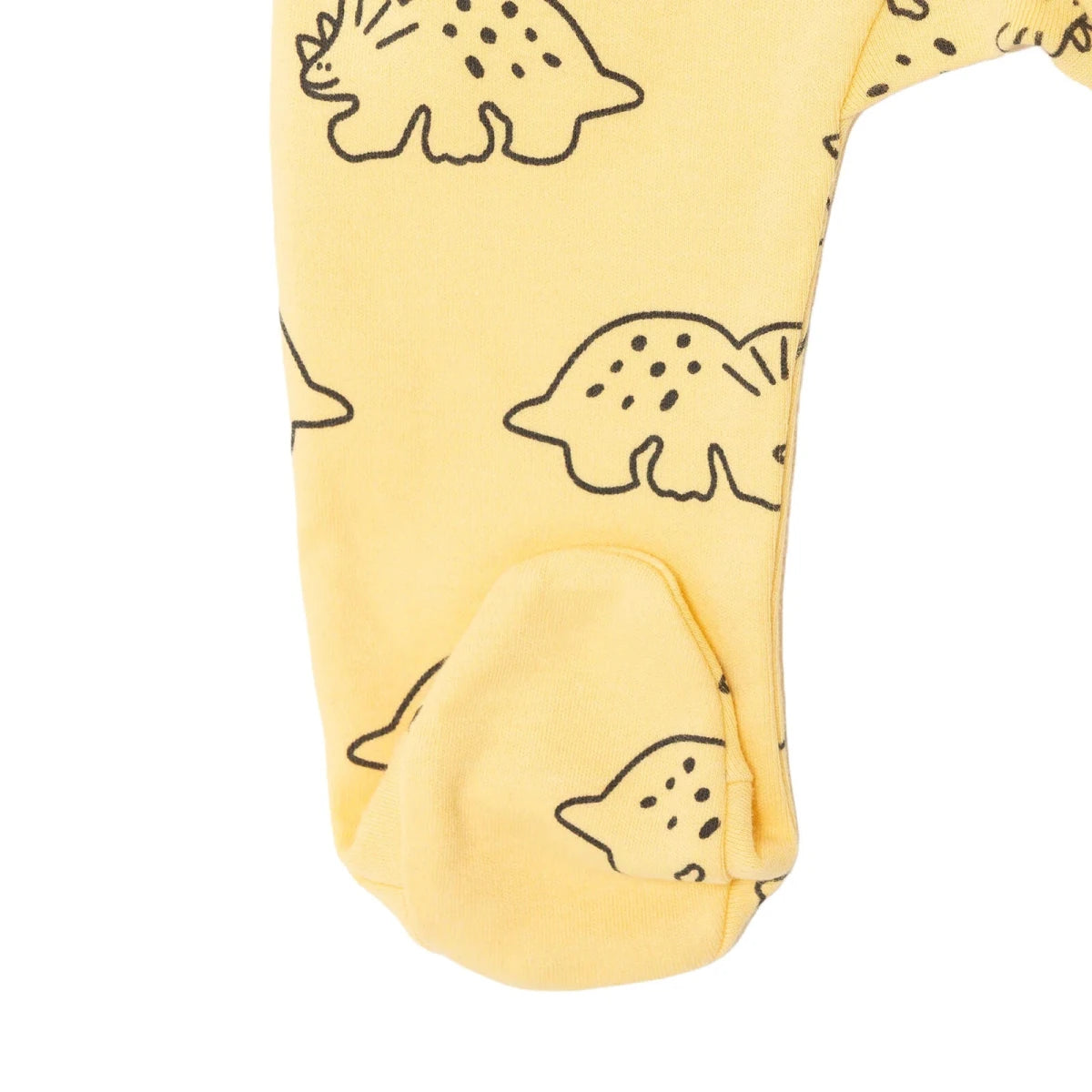HelloBaby Boys Footed Sleepsuit Dinosaur Print Zip Fastening Crew Neck Full Length Long Sleeve - Orange Orange - ebebek