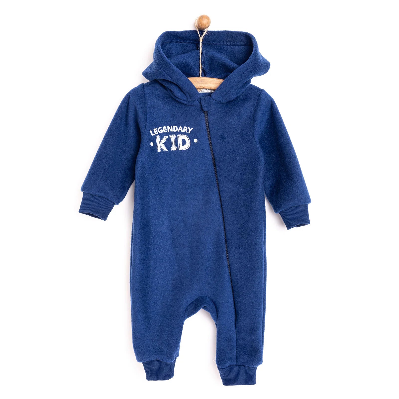 HelloBaby Basic Fleece Jumpsuit - Navy Blue - ebebek - Black Friday
