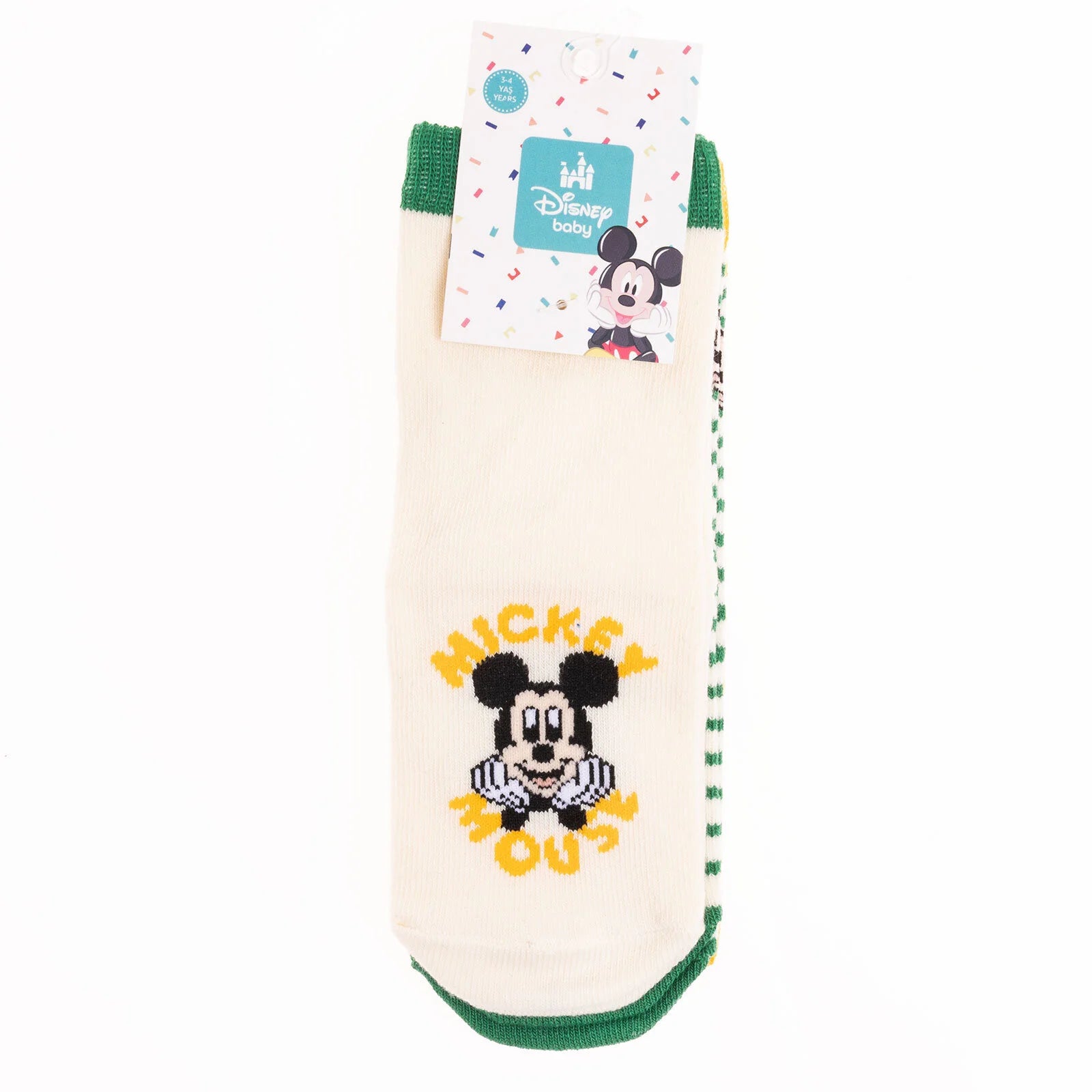 Disney Mickey Mouse Socks 3 Pcs - Ecru - ebebek - Black Friday