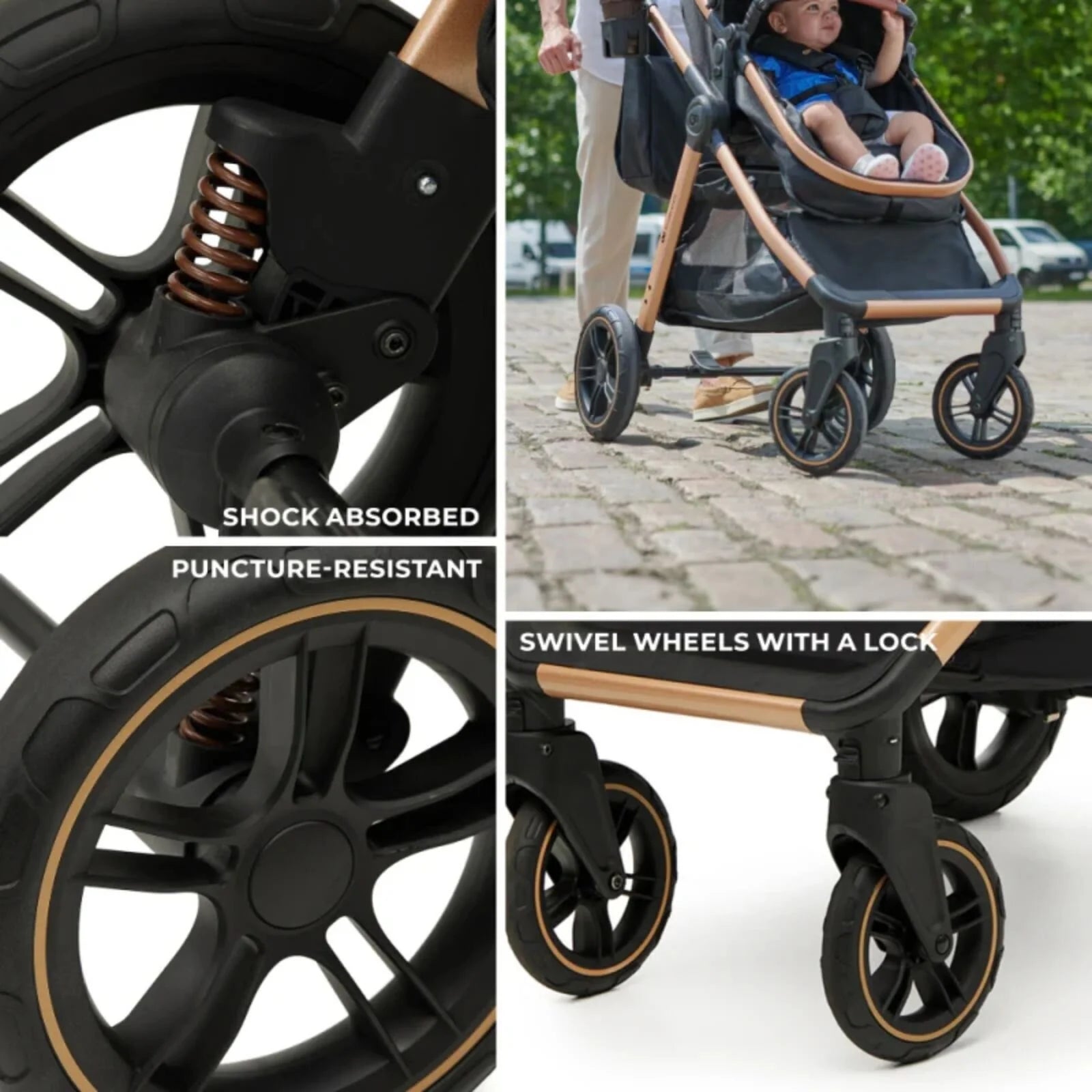 Kinderkraft Esme 3 - in - 1 Travel System with Mink Pro Car Seat - Pure Black Pure Black - ebebek - Christmas