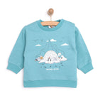 HelloBaby Basic Low Raised Pole Themed Sweatshirt - Turquois - ebebek - Black Friday