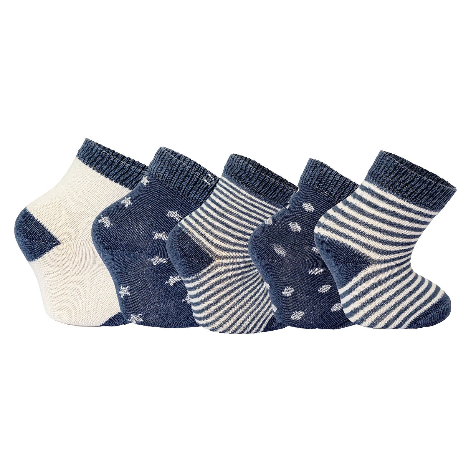 Aziz Bebe Baby Boy Pack of 5 Socks - Blue - ebebek - Black Friday