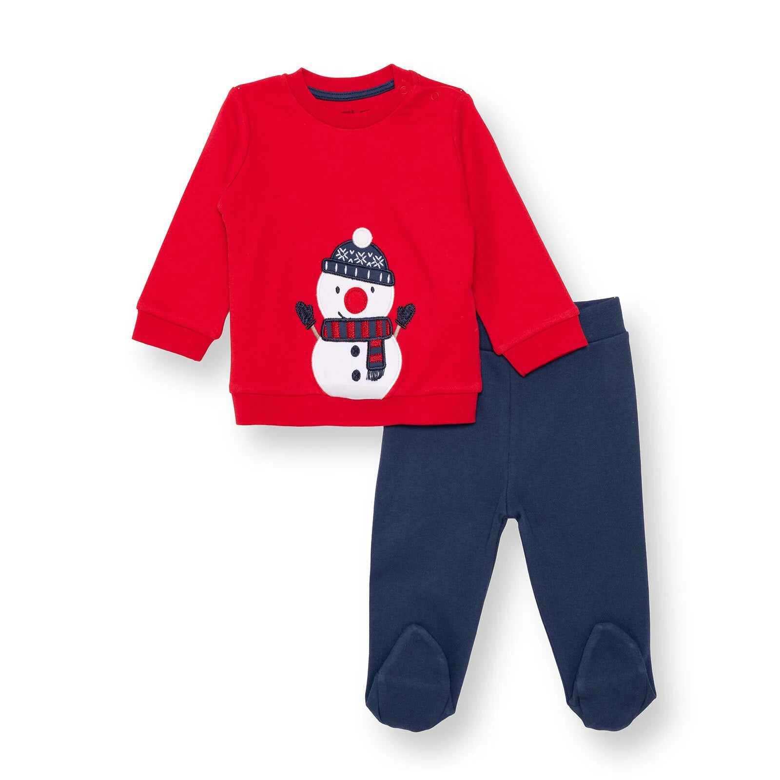 HelloBaby My First Christmas Newborn Boy Sweatshirt - Footed Bottom - Red - ebebek - Black Friday