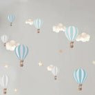 Live Vida Hot Air Balloons Wall Stickers A4 - Blue & Grey - ebebek - Black Friday