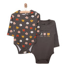 HelloBaby Boy 2 - Pack Long Sleeve Bodysuit - Dark Grey - ebebek - Black Friday