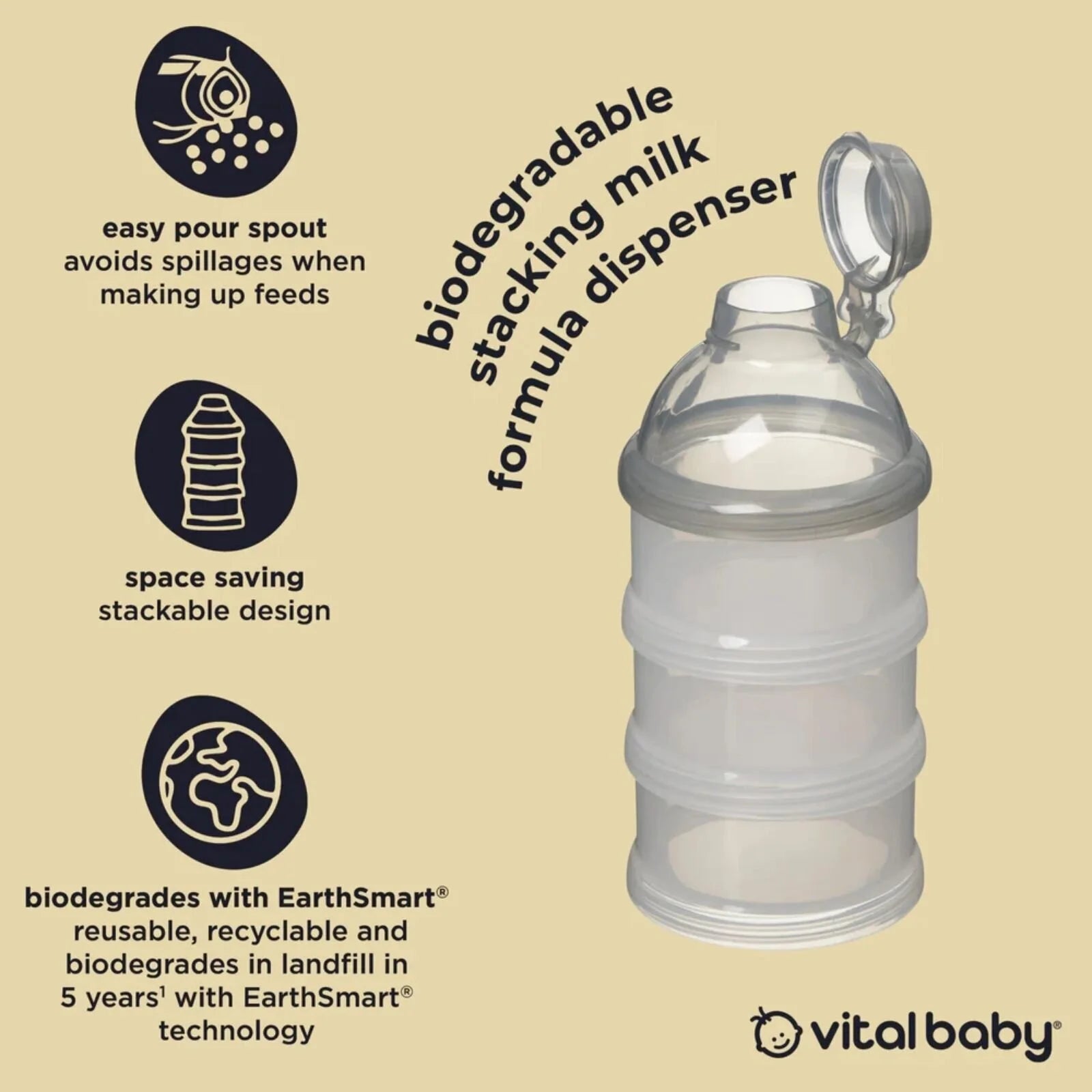 Vital Baby Nurture Stacking Milk Formula Dispenser - ebebek - Black Friday