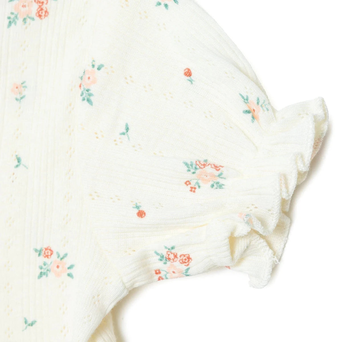 Bebetto Girls Short Romper Floral Print Snap Fastening Bloom Frill Neck Short Length Short Sleeve - Pink Pink - ebebek