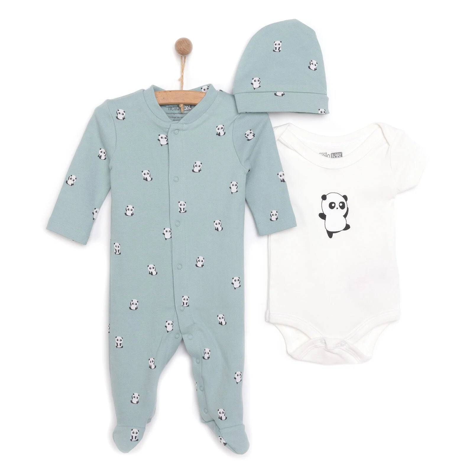 HelloBaby Baby Boy Jumpsuit - Body - Hat - Green - ebebek - Black Friday