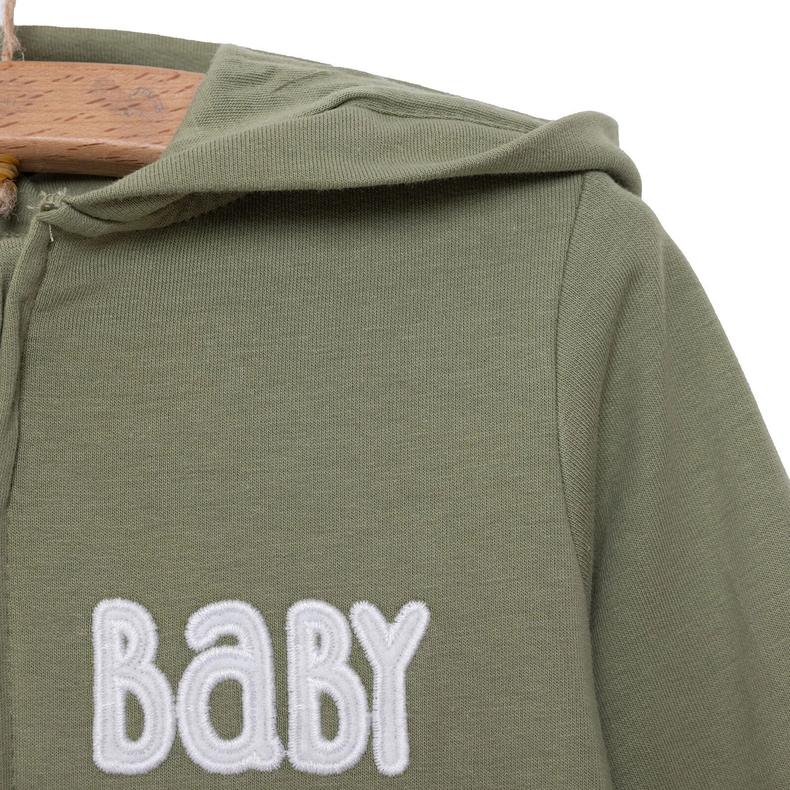 HelloBaby Newborn Hooded Jumpsuit - Khaki - ebebek - Black Friday