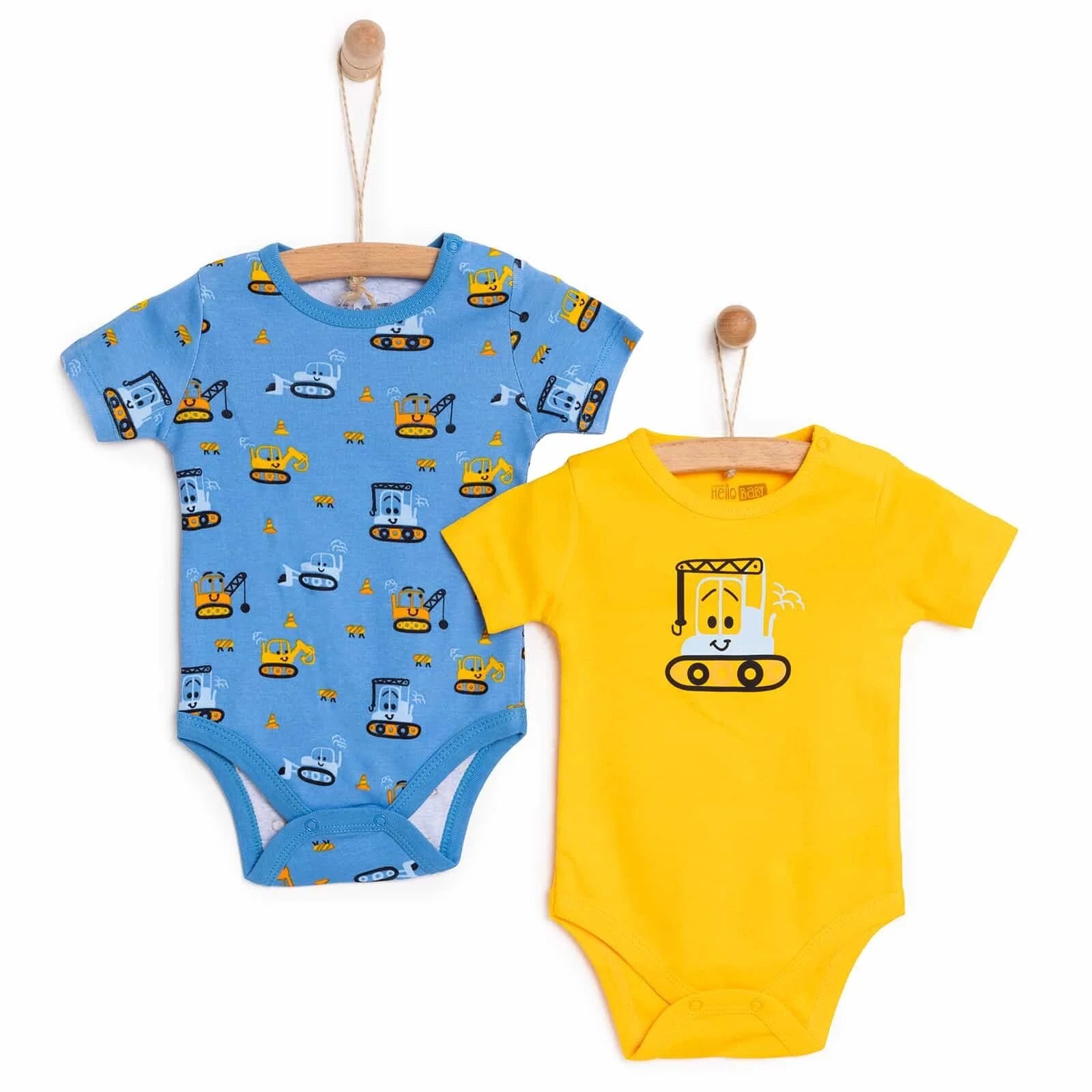 HelloBaby Baby Boy Short Sleeve Body 2 Pcs - Blue - ebebek - Black Friday