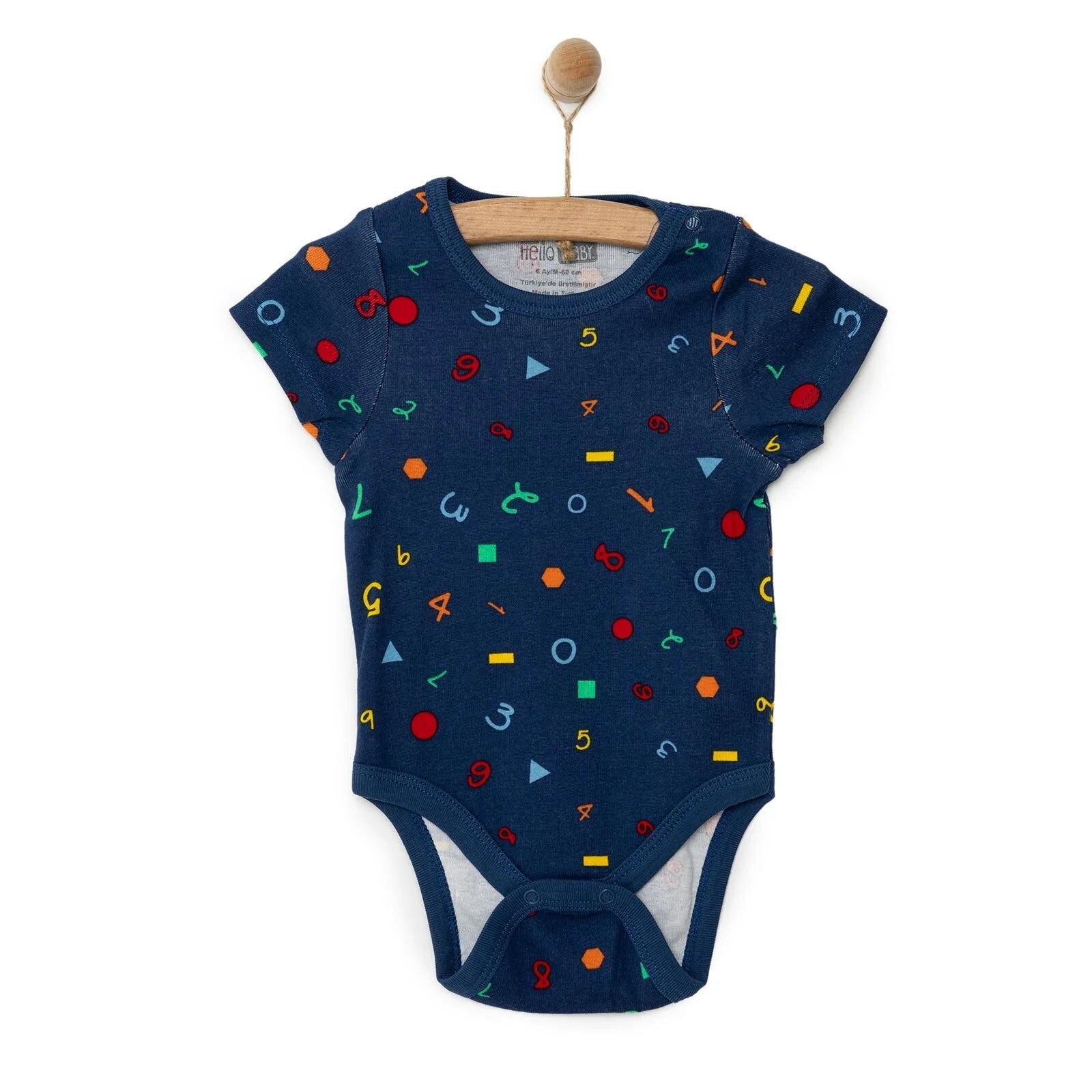 HelloBaby Baby Boy Short Sleeve Bodysuit - Navy Blue - ebebek - Black Friday
