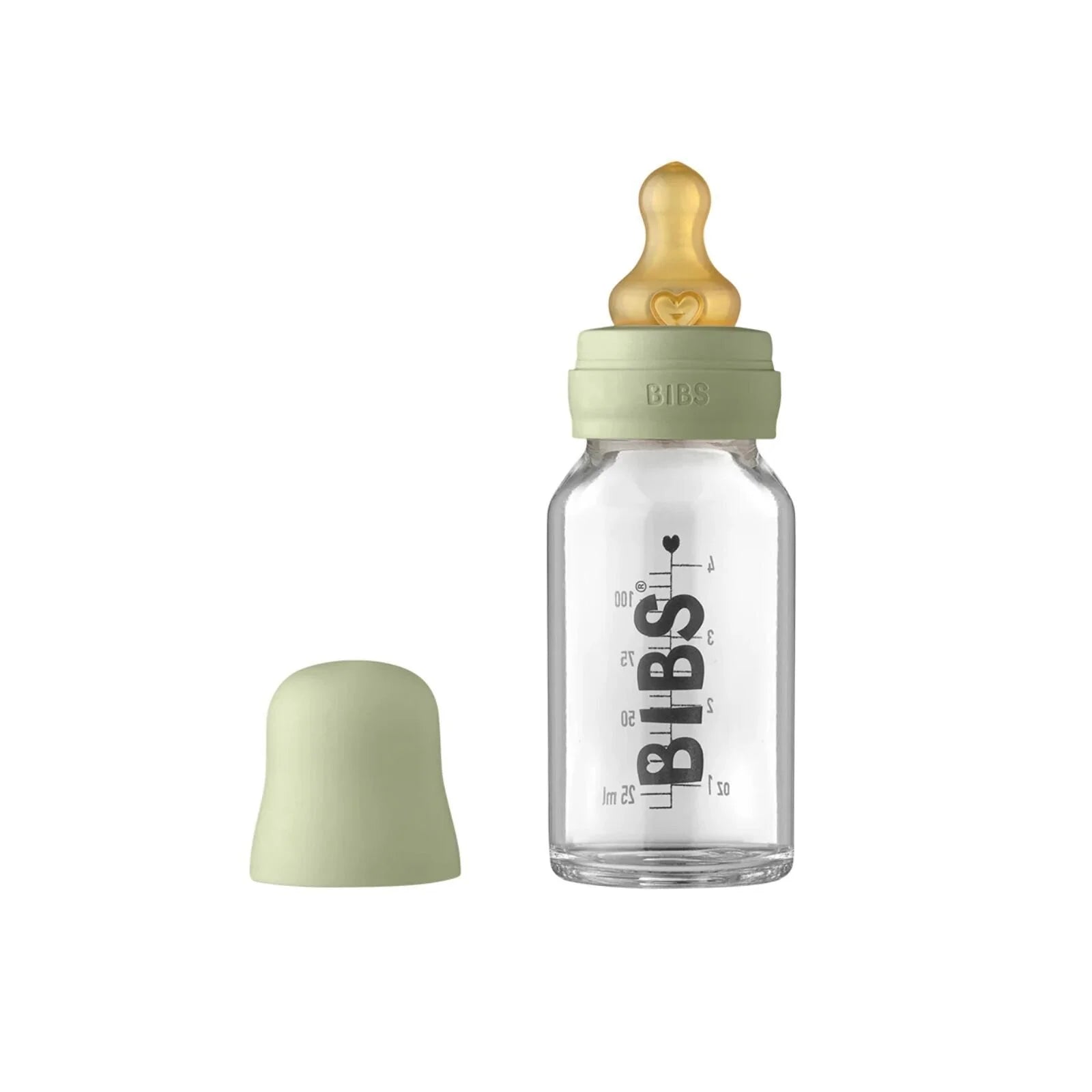 BIBS Baby Glass Bottle Complete Set Latex 110ml - Sage - ebebek - Black Friday