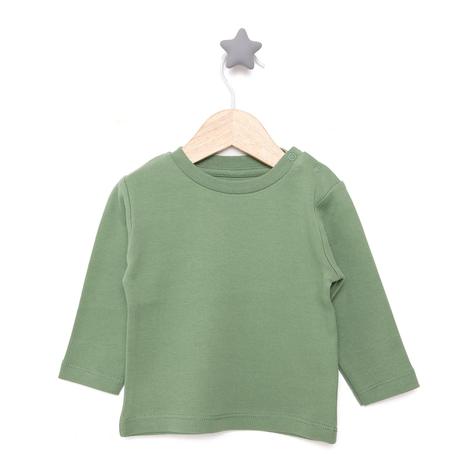 HelloBaby Basic Interlock Long Sleeve T-shirt - Green - ebebek - Black Friday