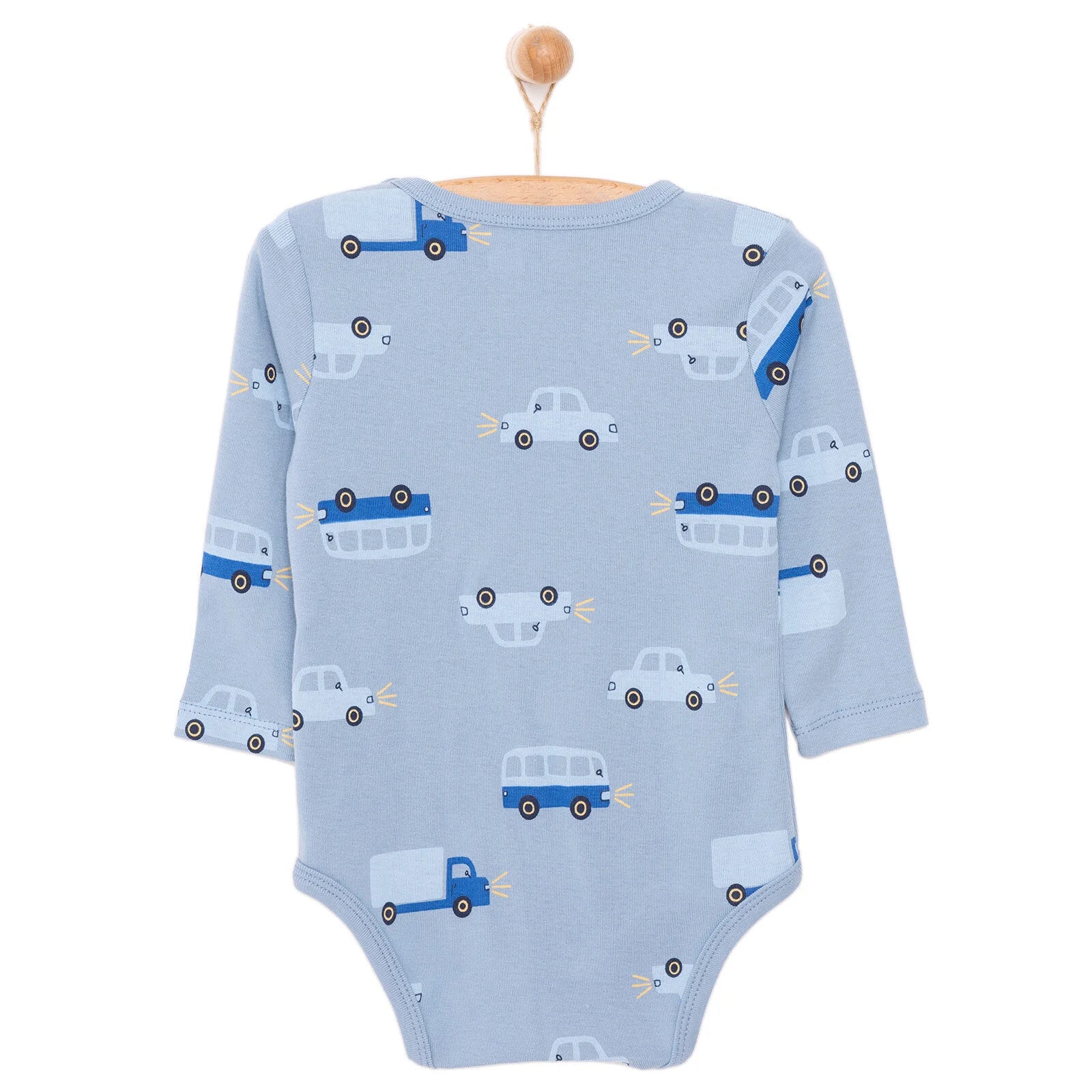 HelloBaby Boy Long Sleeve Bodysuit - Blue - ebebek - Black Friday