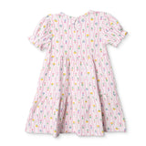 HelloBaby Girls Dress Ditsy Flower Crew Neck Short Sleeve - Ecru Printed Ecru Printed - ebebek