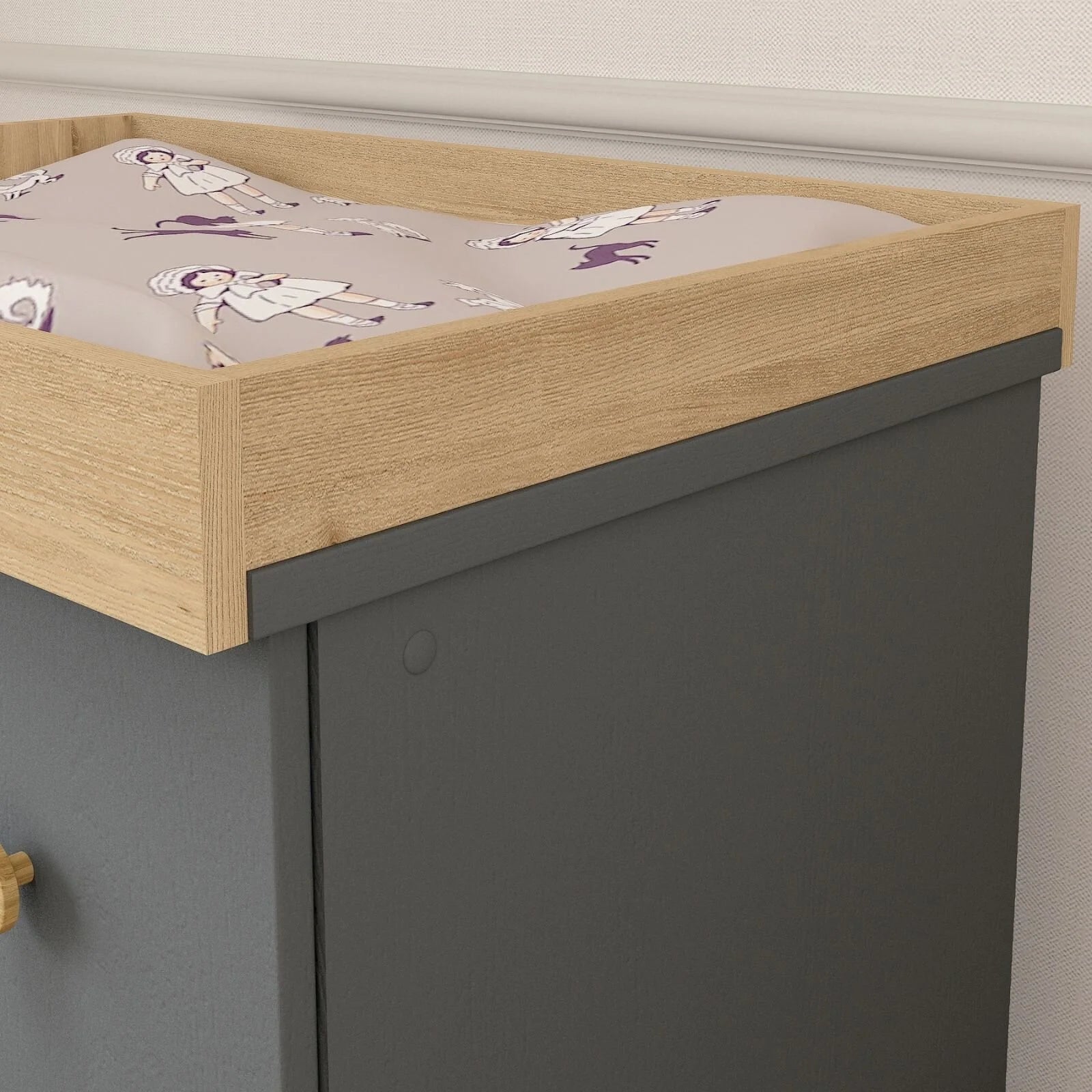 Shefa Kids 888 Changing Dresser - Graphite/Cremona Oak - ebebek - Black Friday