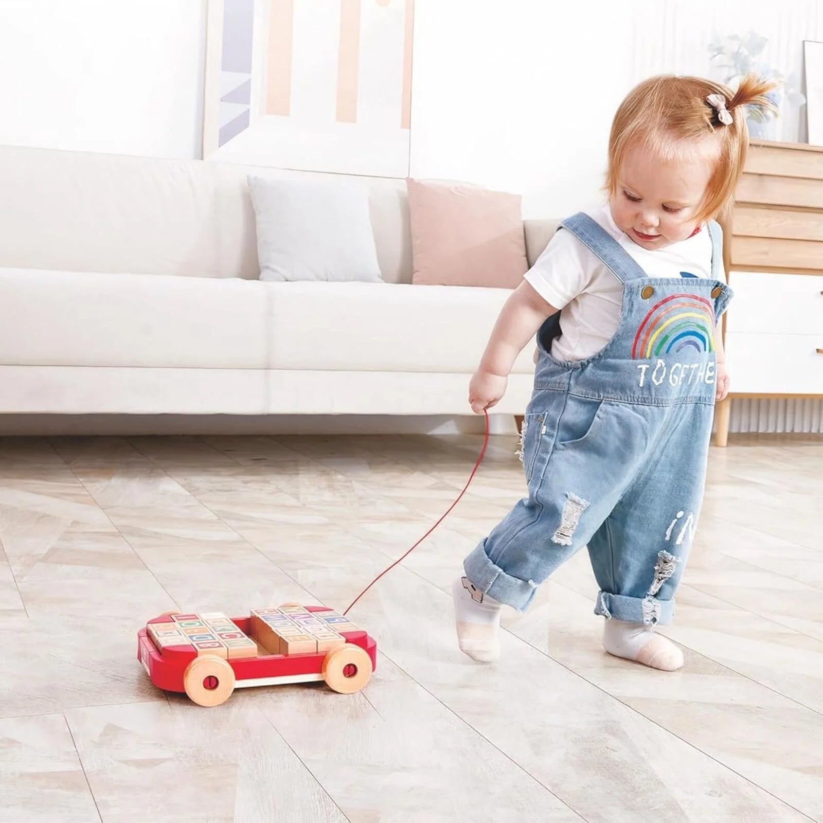 Hape Pull Along Cart with Stacking Blocks - ebebek - Black Friday