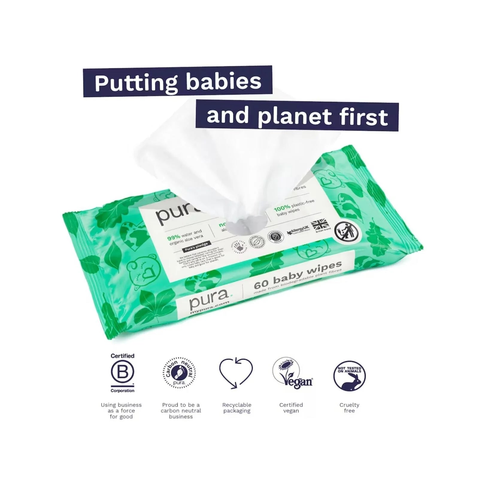 Pura Baby Wipes 3x60 pcs - ebebek - Black Friday