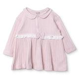 Bebetto Girls Dress Snap Fastening Sweet Princess Frill Neck Long Sleeve - Pink Pink - ebebek