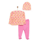 HelloBaby Girl Wrapover Top - Hat - Footed Bottom - Salmon - ebebek - Black Friday