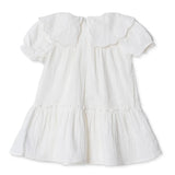 HelloBaby Girls Dress Floral Print Flower Garden Crew Neck Short Sleeve - Ecru Ecru - ebebek