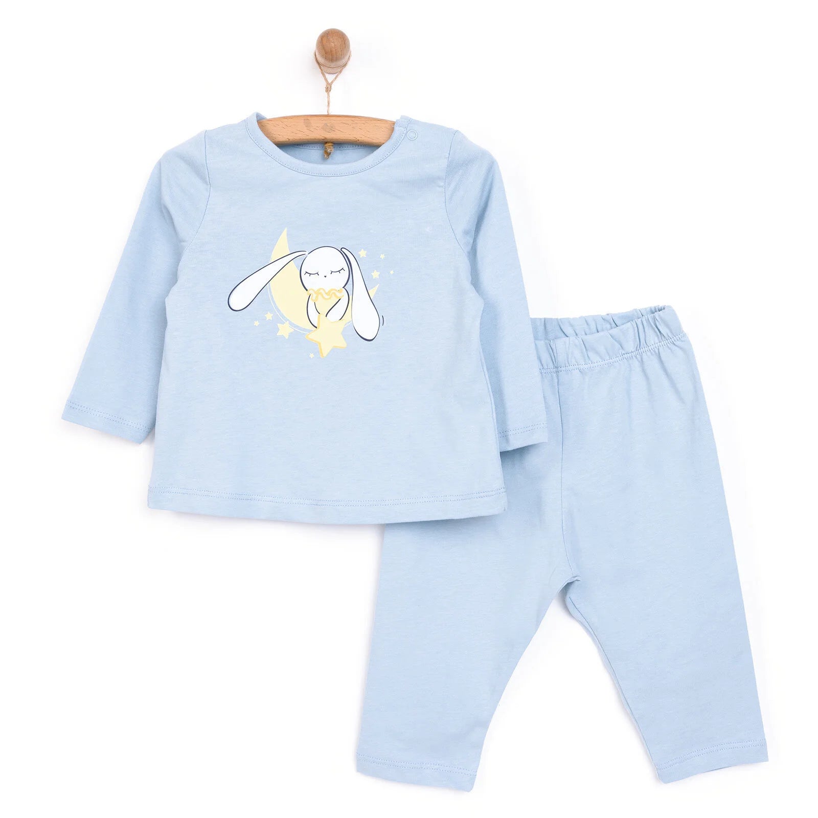 HelloBaby Baby Boy Long Sleeve Pyjamas Set - Light Blue - ebebek - Black Friday