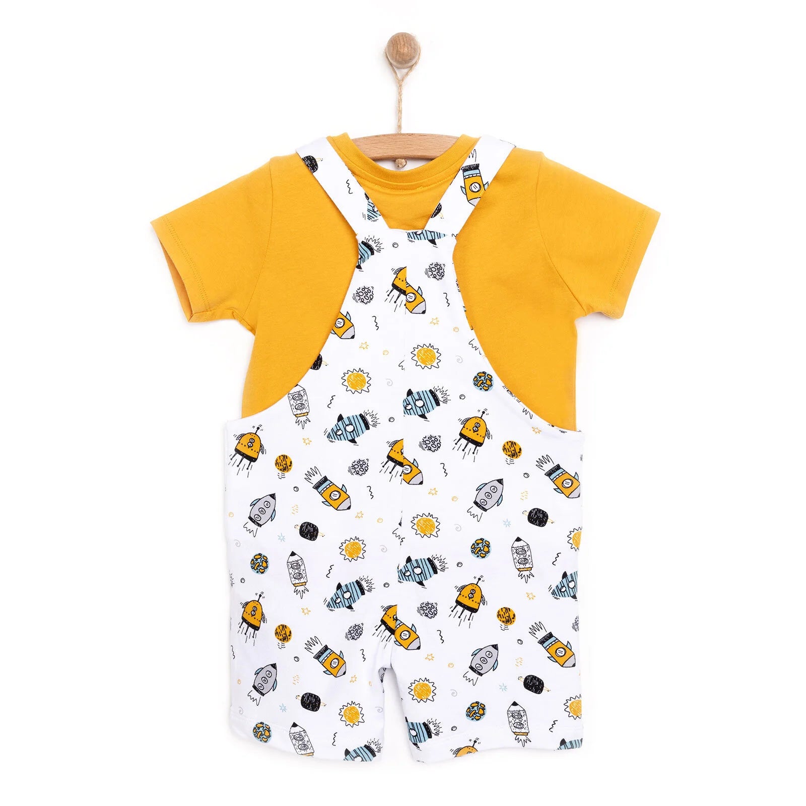 HelloBaby Basic Boy Overall Short - Mustard - ebebek - Black Friday