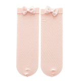 HelloBaby Girls Knee - High Socks Bow Print Cotton Rich - Pink Pink - ebebek
