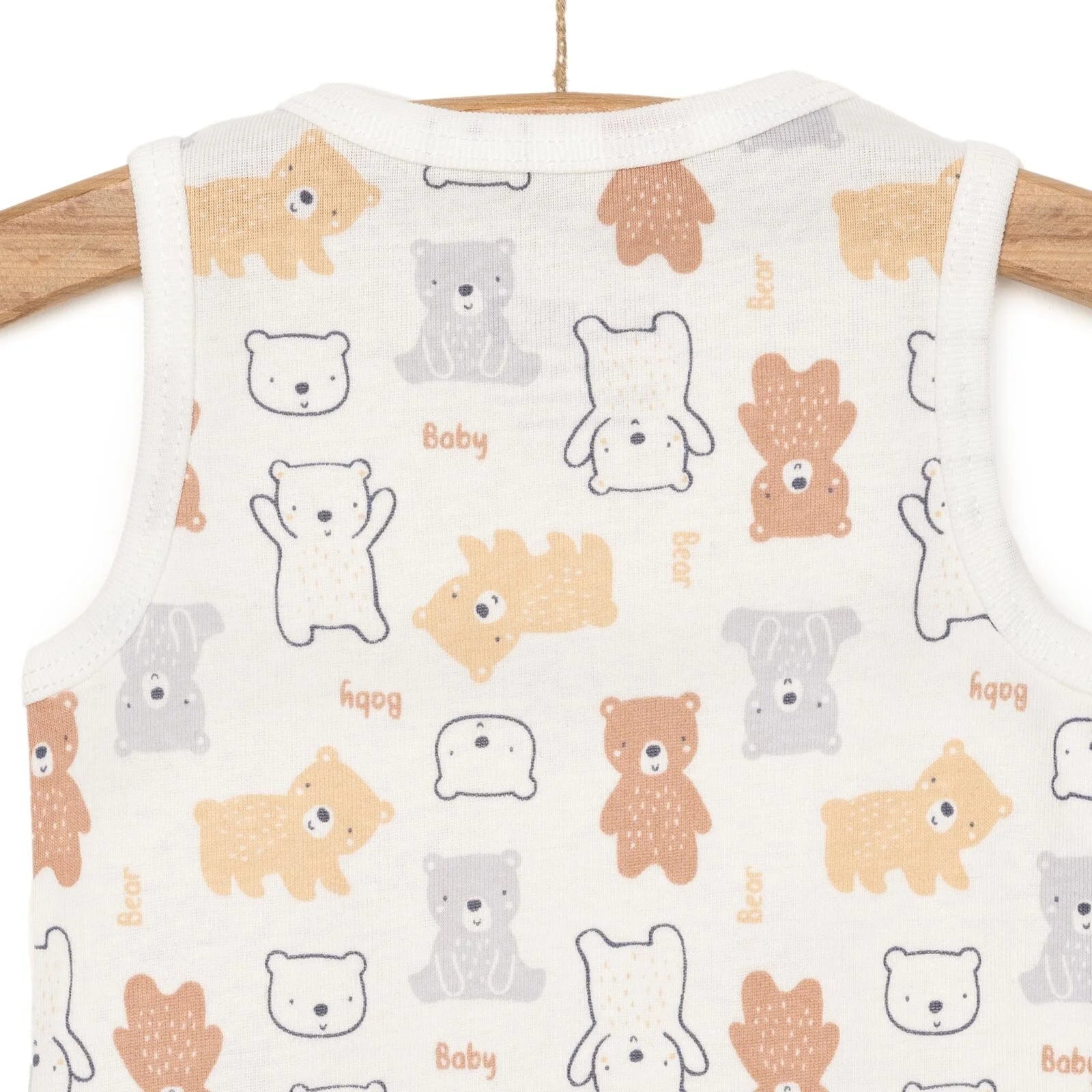 HelloBaby Bear Patterned Athlete Bodysuit - Ecru - ebebek - Black Friday