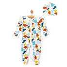 HelloBaby Footed Jumpsuit with Hat - Blue - ebebek - Black Friday