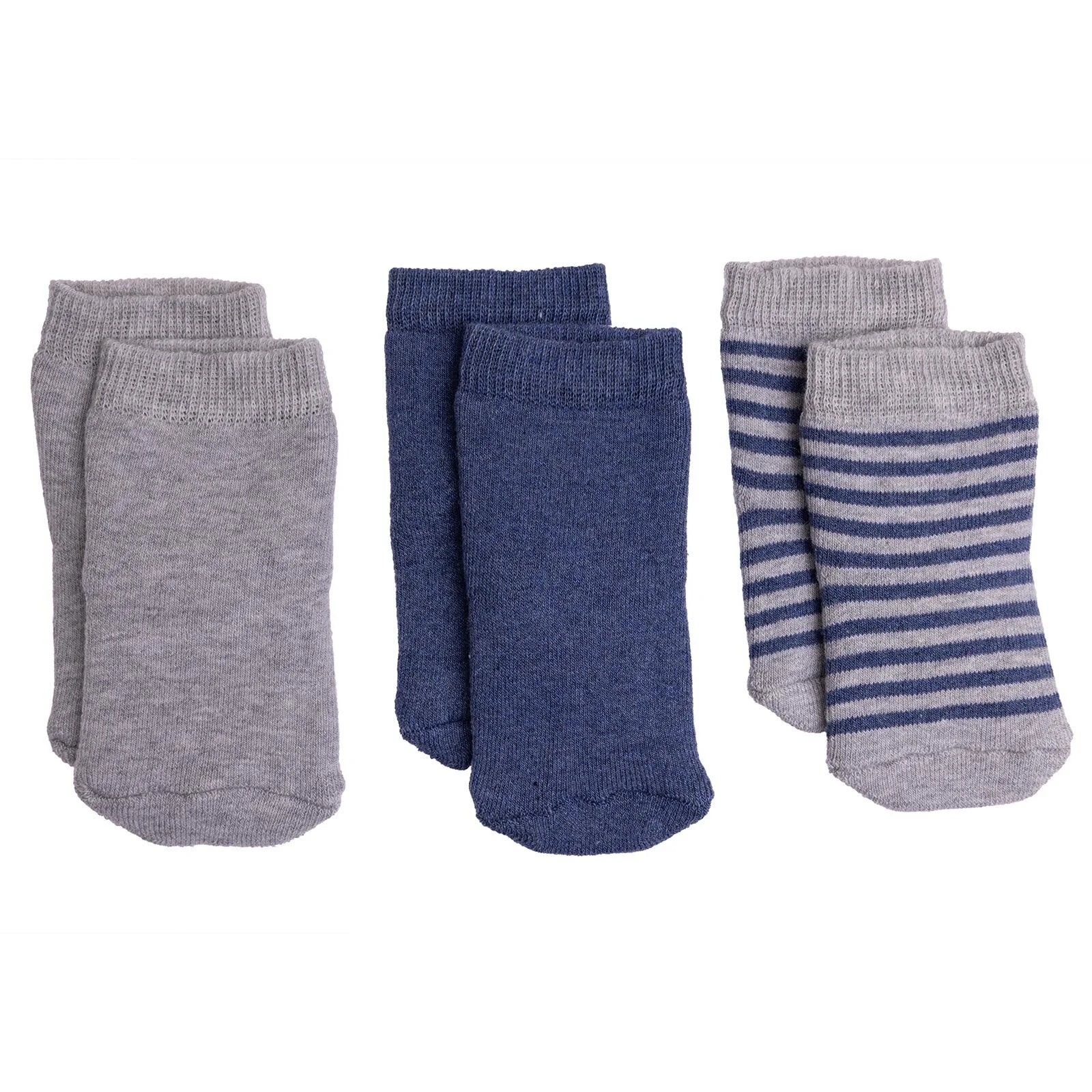 HelloBaby Baby Boy Chenille Socks 3 Pcs - Light Grey - ebebek - Black Friday