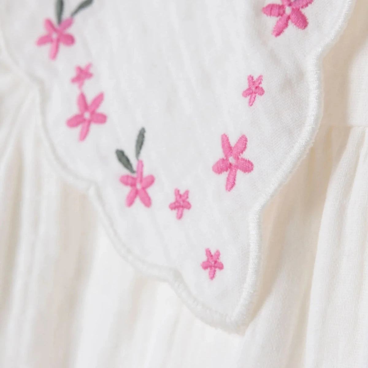 HelloBaby Girls Dress Floral Print Flower Garden Crew Neck Short Sleeve - Ecru Ecru - ebebek