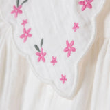 HelloBaby Girls Dress Floral Print Flower Garden Crew Neck Short Sleeve - Ecru Ecru - ebebek