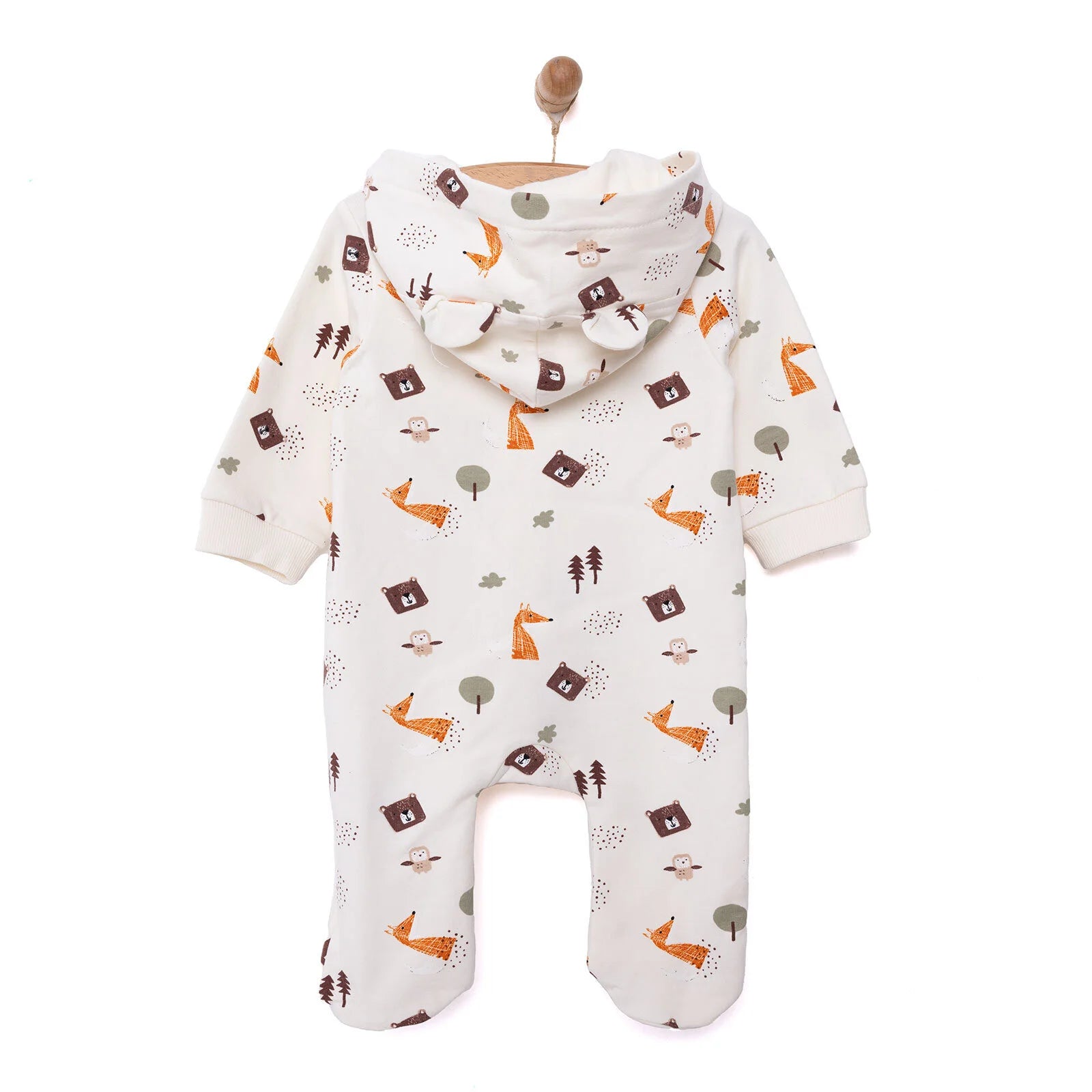 HelloBaby Newborn Hooded Jumpsuit - Beige - ebebek - Black Friday