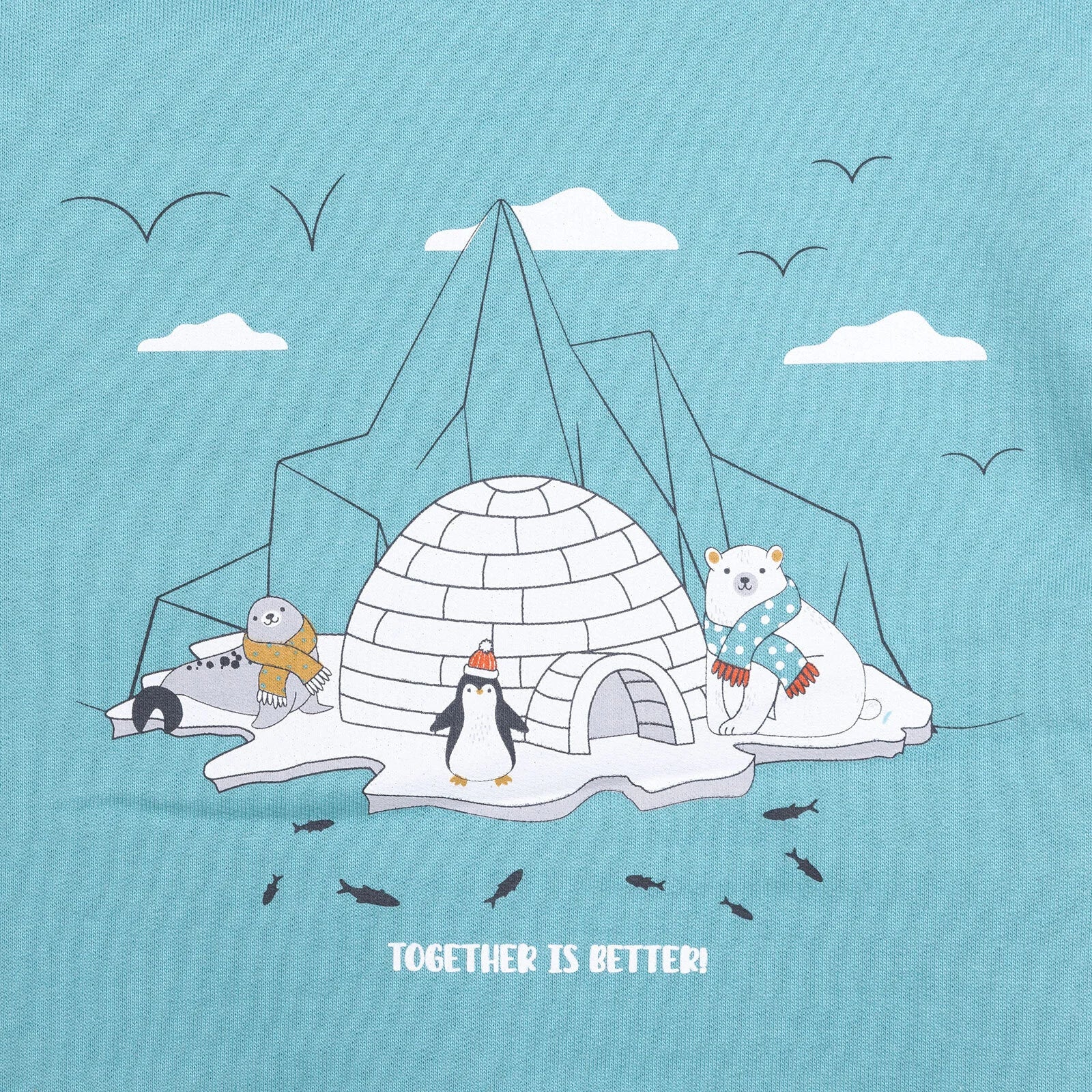 HelloBaby Basic Low Raised Pole Themed Sweatshirt - Turquois - ebebek - Black Friday